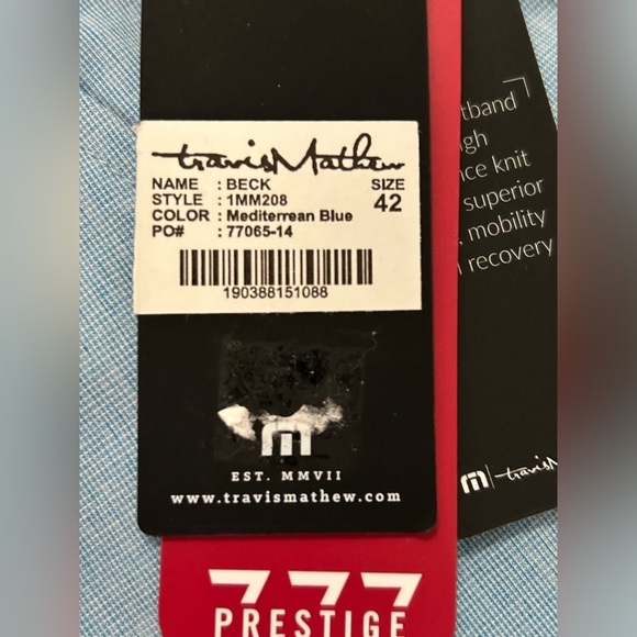 NWT Travis Mathew Men’s Size 42 Prestige Mediterranean Blue Performance Shorts - Picture 10 of 13
